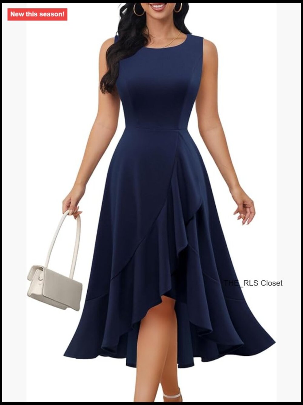 Nylon Elastane Fit & Flare Cocktail Dress High Low Hem Formal Evening Gown